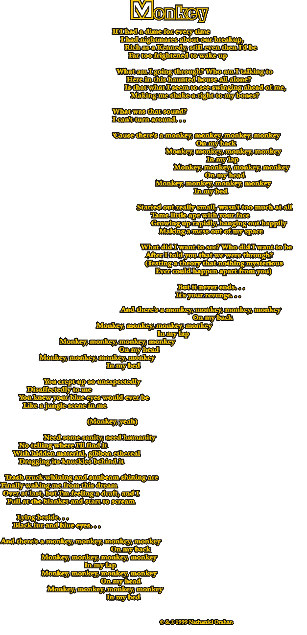 Lyrics to ''Monkey''