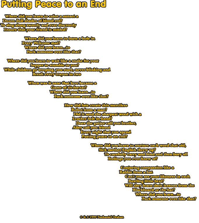 Lyrics to ''Putting Peace to an End''