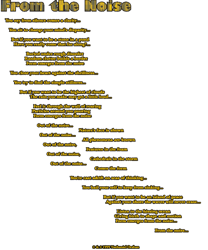 Lyrics to ''From the Noise''