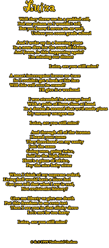 Lyrics to ''Luiza''