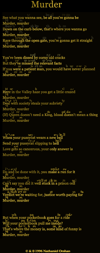 ''Murder'' lyrics