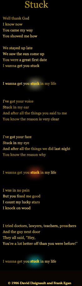 ''Stuck'' lyrics